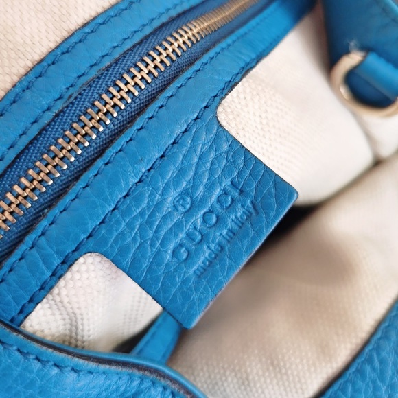 Gucci Turquoise Pebbled Leather Medium Soho Hobo - Picture 9 of 11